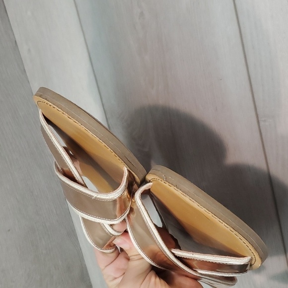 Toms Women Viv Rose Gold Slide Crisscross Sandals Flats shoes sz 10 - Picture 4 of 12